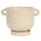 8.25&#x22; Cream Stoneware Face Planter &#x26; Saucer